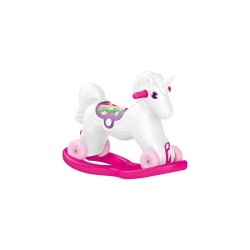 Unicorn balansoar cu rotile, 50x34x70 cm, manere sustinere, varsta 3+