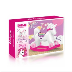 Unicorn balansoar cu rotile, 50x34x70 cm, manere sustinere, varsta 3+