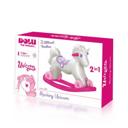 Unicorn balansoar cu rotile, 50x34x70 cm, manere sustinere, varsta 3+