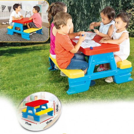 Masa cu bancute de picnic, pentru 4 copii, 43x77x71 cm, plastic