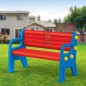 Bancuta copii, jucarie terasa, 67x109,5x50 cm, rosu-albastru Bancuta copii, jucarie terasa, 67x109,5x50 cm, rosu-albastru