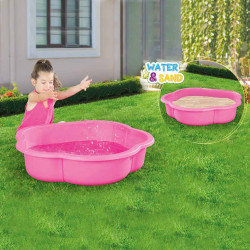 Cutie pentru nisip sau joaca cu apa, material plastic, roz, 20x88x78,5 cm