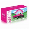 Tractor cu pedale si remorca, print Unicorn, volan si claxon, 52x144x45 cm