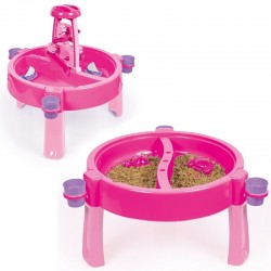 Masuta multifunctionala 3 in 1, jucarie pentru apa, nisip, roz, 77x98x98 cm