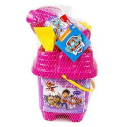 Set galetusa nisip si accesorii, constructie castel, print Paw Patrol, 20 cm