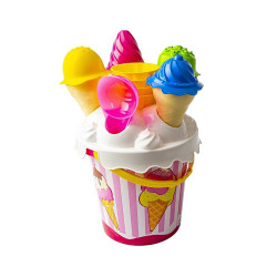 Jucarie pentru nisip, diverse accesorii inghetata, 17 cm, plastic