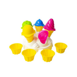 Jucarie pentru nisip, diverse accesorii inghetata, 17 cm, plastic