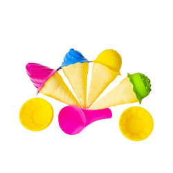 Jucarie pentru nisip, diverse accesorii inghetata, 17 cm, plastic