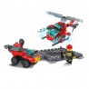 Joc constructii, 87 piese pompieri, masina, elicopter, platforma pompieri