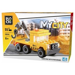 Camion cu macara, set construit My city, 55 cuburi