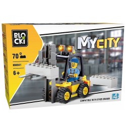 Set construit My City, stivuitor si figurina, 70 piese
