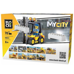 Set construit My City, stivuitor si figurina, 70 piese