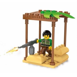 Piese de construit, joc My Army, camion militar in jungla, figurine soldati