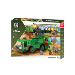 Set blocuri constructii My Army, tir militar cu lansator rachete, 222 piese