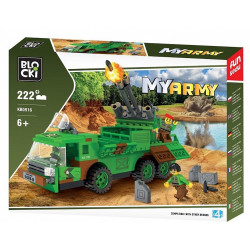 Set blocuri constructii My Army, tir militar cu lansator rachete, 222 piese