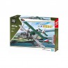 Jucarie de construit cu 402 piese, avion militar biplan, 6+