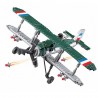 Jucarie de construit cu 402 piese, avion militar biplan, 6+