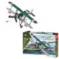 Jucarie de construit cu 402 piese, avion militar biplan, 6+