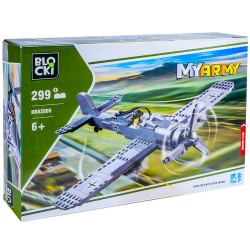 Jucarie de construit cu 402 piese, avion militar biplan, 6+