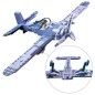 Jucarie de construit cu 402 piese, avion militar biplan, 6+