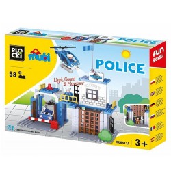 Statie politie, sunete si lumini, 58 blocuri de constructii
