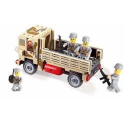 Blocuri de constructie, camion militar, figurine soldati, confectionat din plastic durabil, 183 piese
