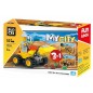 Blocuri de constructii, masina cu incarcator 3 in 1, cupa mobila, 52 piese, galben