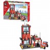 Statie de pompieri, 2 figurine incluse, varsta recomandata 6 ani, 300 blocuri de constructie