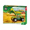 Blocuri de constructie, tractor cu incarcator, 1 figurina fermier, 136 piese