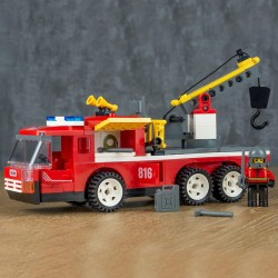 Bloc constructii, masina de pompieri, 188 piese, 6 ani+