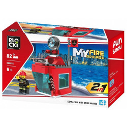 Set constructie, Turn control pompieri, 82 piese, Blocki