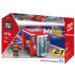 Set constructii Blocki, Turn control pompieri, 59 piese