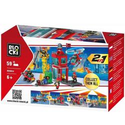 Set constructii Blocki, Turn control pompieri, 59 piese