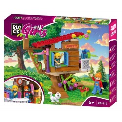 Set constructie Blocki, casa din copac, 140 blocuri pentru constructie, 6 ani+