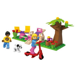 Set constructie, plimbare prin parc, 62 piese, Blocki