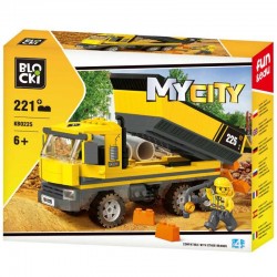 Joc constructie Blocki, camion cu bena, 6 ani+, 221 piese