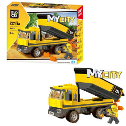 Joc constructie Blocki, camion cu bena, 6 ani+, 221 piese