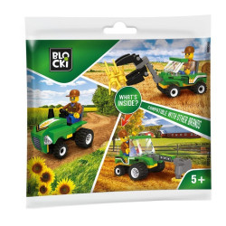 Set constructie utilaje ferma, seceratoare cu figurina, Blocki My Farm, varsta 5+