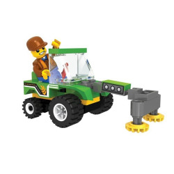 Set constructie utilaje ferma, seceratoare cu figurina, Blocki My Farm, varsta 5+