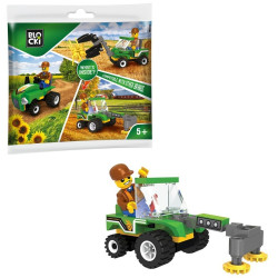 Set constructie utilaje ferma, seceratoare cu figurina, Blocki My Farm, varsta 5+