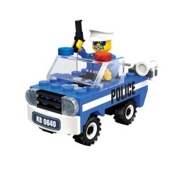 Set constructie masina politie, figurina politist, Blocki My Police, varsta 5 ani