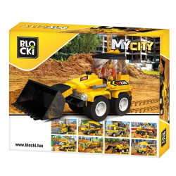 Joc constructie, mini buldozer cu cupa mobila, 88 piese