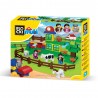 Blocuri de constructie, ferma vesela, dimensiune 38,5 x 31 x 9,5 cm, 71 piese
