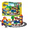 Blocuri de constructie, model trenul vesel, 109 piese, 2 ani+