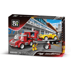 Set 283 piese transportor de masini de curse, joc pentru constructie