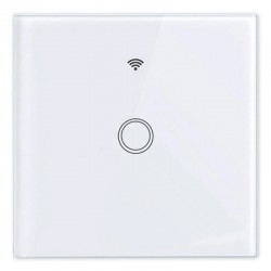 Intrerupator simplu Smart touch, WiFi, Android si iOS, indicator LED, alb