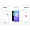Intrerupator dublu smart touch, panou din sticla, WiFi, Android si iOS, alb