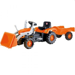 Tractor excavator, cu pedale si remorca, volan mobil, 183x54x45 cm