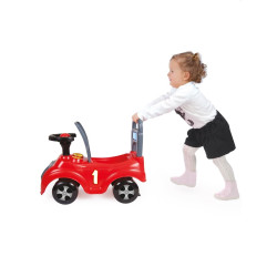 Masinuta fara pedale, volan cu claxon, spatiu depozitare sub scaun, plastic nedaunator, 37x48x21cm, rosu