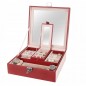 Caseta pentru ceasuri si bijuterii, compartimente pe 2 nivele, inchidere cheie, design elegant, 25x30 cm, RESIGILAT Caseta pentru ceasuri si bijuterii, compartimente pe 2 nivele, inchidere cheie, design elegant, 25x30 cm, RESIGILAT